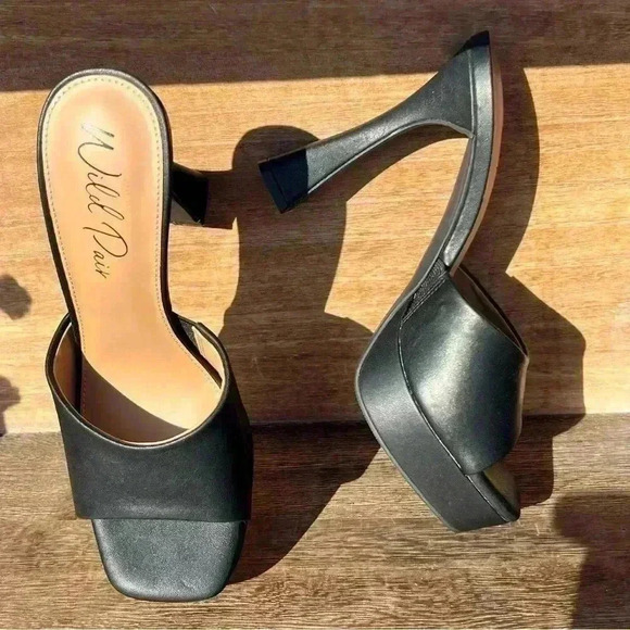 NEW Wild Pair Raja Women’s Faux Leather Peep-Toe Platform Sandals - Size 8.5 - Picture 4 of 14